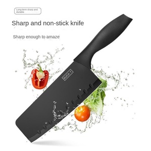 Set da 7 Pezzi di Coltelli da Chef da Cucina Neri all'Ingrosso Lame Professionali in Acciaio Inossidabile con Tagliere e <span class=keywords><strong>Portacoltelli</strong></span> - Product Image 6