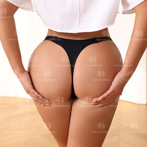 Logo personnalisé une pièce découpé au laser G-String culotte sans trace lingerie <span class=keywords><strong>Tong</strong></span> Ropa intérieur femmes sans couture sous-vêtements <span class=keywords><strong>en</strong></span> soie glacée - Product Image 3