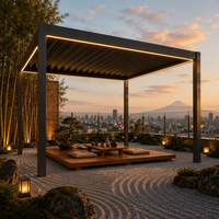 Hochbelastbare Aluminium-Pergola mit Motorisiertem Lamellendach Wasserdichter Pavillon Elektrisches Vordach für Gewerbliche Außenbereiche Balkon Innenhof
