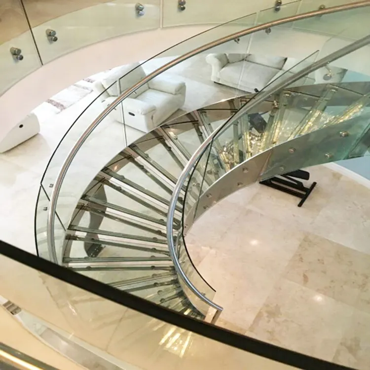 Curve En Platte Gehard Glas Trap Leuning Systeem 10Mm 12Mm 15Mm Gehard Glas Voor Trap Balustrade Reling prijzen