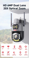 Harga Menakjubkan Kamera Pengawas Solar 6MP 36x Optical Zoom Lensa Ganda Solar Ptz Penglihatan Malam Wifi 4g Kartu Sim Lte Alarm Kamera Solar