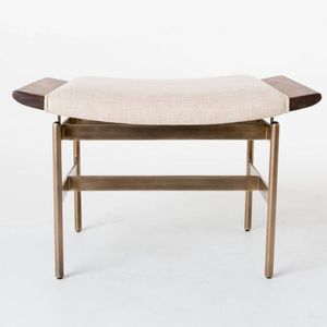 Modern Style Sturdy Iron <b>Ottoman</b> <b>Stool</b> Cushion Outdoor School Living Room Bedroom Accent Furniture Hall Entry Seating Footrest - Product Image 2