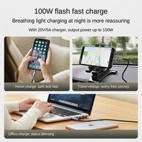 Kabel USB-C Tipe-C 100W Pengisian Cepat dengan Jalinan Nilon dan Lampu LED Berpendar untuk Ponsel, Power Bank & Komputer