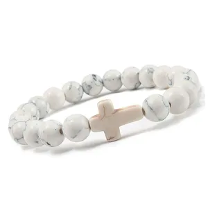 Pulsera <span class=keywords><strong>de</strong></span> cuentas <span class=keywords><strong>de</strong></span> piedra natural ulticolor turquesa, brazalete <span class=keywords><strong>de</strong></span> lava <span class=keywords><strong>rock</strong></span> para aliviar el estrés y yoga - Product Image 2