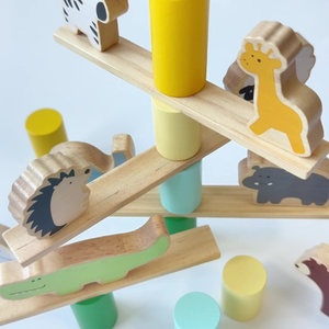 Jouet éducatif en bois : Blocs d'équilibre animaux mignons, dinosaures à empiler, jeu de construction haute, jouet d'assemblage pour interaction parent-enfant - Product Image 4
