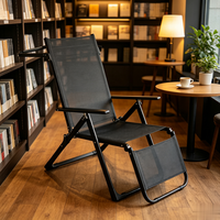 Chaise longue pliable moderne avec cadre en acier inoxydable, design nouveau, hauteur réglable, imperméable, avec coussin