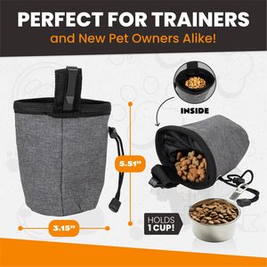 Échantillon gratuit Pochette pour friandises pour chien en silicone imperméable portable Pochette d'entraînement pour animaux de compagnie avec fermeture magnétique et ceinture - Product Image 5