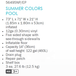 Piscine <span class=keywords><strong>gonflable</strong></span> <span class=keywords><strong>Intex</strong></span> 56495 pour enfants, idéale pour l'été, couleurs variées - Product Image 6