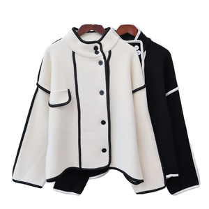 Veste Femme en Laine Tricotée Double Face à Col Montant, Respirante et Décontractée, Collection Automne 2026 – Vente en Gros pour Boutiques - Product Image 1