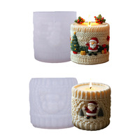 Weihnachtsmann Aromatherapie-Kerze Lebensmittelechte Silikonform DIY Gestrickte Unregelmäßige Form Weihnachtliche Dekorative Ornamente