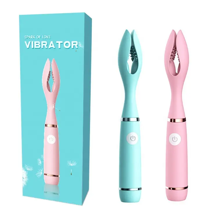 Vibrator Klitoris Penjepit Puting Seks untuk Wanita Stimulasi Klitoris Mainan Seks Lesbian Masturbasi Vibrator AV Pemijat untuk Anak Perempuan