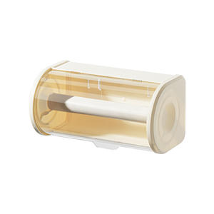 Soporte para toallas de papel de cocina a prueba de polvo, montado en la pared, sin taladro, tapa transparente, caja de almacenamiento multifunción, color blanco lima - Product Image 3