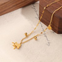 Collier Cheval du Zodiaque Chinois 2026 en Acier Inoxydable Plaqué Or 18 carats, Pendentif Cheval Porte-Bonheur pour Femme