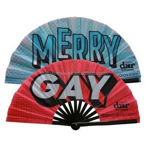 Éventail pliant bleu de 33 cm, design personnalisé, style art populaire, pour Halloween, musique, danse, dessin animé, fleur, décoration intérieure - Product Image 3