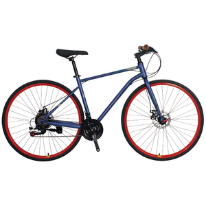 Vélo <span class=keywords><strong>de</strong></span> <span class=keywords><strong>route</strong></span> en acier carbone 700c pour hommes avec freins à disque doubles, 21 vitesses, pédale en alliage d'aluminium ordinaire pour la conduite en ville - Product Image 1
