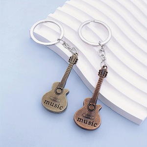 Bán hàng nóng tùy chỉnh 3D Mini Guitar hình dạng kim loại Keychain cho quà tặng khuyến mãi Keyring - Product Image 1