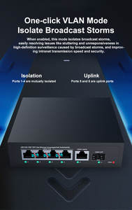 Switch POE Gigabit Completo de 6 Puertos con Función VLAN Hengxin, Switch Ethernet No Administrado de 65W para Cámaras IP <span class=keywords><strong>Tplink</strong></span> - Product Image 3