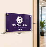 Panneau en acrylique personnalisé avec supports, logo, slogan, texte, plaque murale pour la décoration de la réception de bureau
