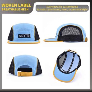 Casquette de camping en nylon respirant à 5 panneaux avec logo personnalisé réfléchissant, idéale pour l'été et la course à pied (OEM) - Product Image 2