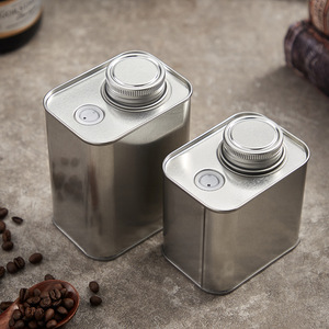 Recipiente Cuadrado de Hojalata con Válvula de Ventilación Unidireccional, Lata Sellada para Almacenamiento de Granos de Café, Cereales Mixtos y Conservación de Polvos, Grado Alimenticio - Product Image 4