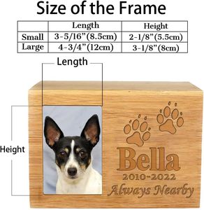 Özel bambu kedi ve köpek pet kremasyon urn pet anıt gri fotoğraf kutusu pet tabut - Product Image 6