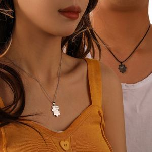 Collier de couple en acier inoxydable, motif puzzle, 2 pièces/ensemble, bijoux pour amoureux, collier de couple gravé en acier inoxydable - Product Image 2