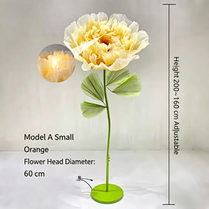 Flor de Peonía Eléctrica de Gran Tamaño, 60 cm de Diámetro, Apertura/Cierre Automático Mecánico, Organza, Estilo Europeo, para Bodas y Eventos Florales - Product Image 3
