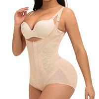 Combinaison complète fine et respirante en polyamide avec contrôle léger du ventre et corset de rehaussement des fesses pour femmes