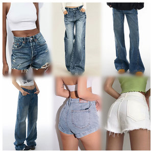 กางเกงยีนส์ขายาวสำหรับผู้หญิงกางเกงแนวสตรีทแบบลำลองผ้าเดนิมระบายอากาศได้ดีขนาดใหญ่พิเศษ - Product Image 5