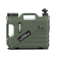 Réservoir d'eau portable de 19 L pour l'extérieur, conteneur d'eau en PE pour le camping avec poignée, idéal pour la randonnée, les camping-cars, les voyages et les situations d'urgence