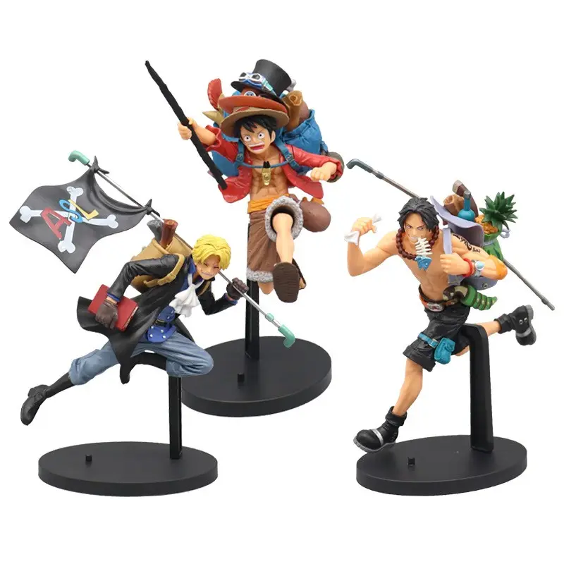 Anime figures King of Thieves Luffy Ace Sapper nautical running backpack model
