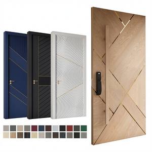 Puerta de Entrada Principal Moderna de Estilo Europeo con Cerradura Inteligente de Madera, Puerta Exterior Pivotante para Hotel o Villa - Product Image 3