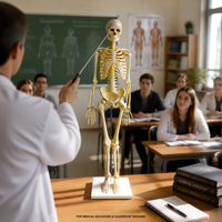 Modelo de Esqueleto Humano de PVC de 85 cm con Articulaciones Móviles y Soporte para Escuelas de Enfermería y Educación Médica