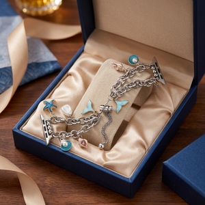 <span class=keywords><strong>Bracelet</strong></span> de remplacement pour <span class=keywords><strong>Apple</strong></span> <span class=keywords><strong>Watch</strong></span> toutes générations, en acier inoxydable, avec pendentif, réglable, style bijou - Product Image 2
