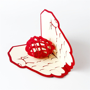 Carte de vœux 3D personnalisée pour la fête des mères, design cœur de palmier avec 'Merci' et 'Bénison Maman' - Impression offset - Product Image 5