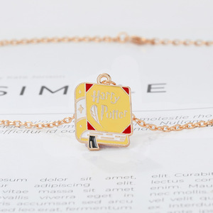 QH vente en gros bijoux fins <span class=keywords><strong>Potter</strong></span> livre magique collier plaqué or lien chaîne pendentif romans connexes conception accessoires de film chaud - Product Image 5