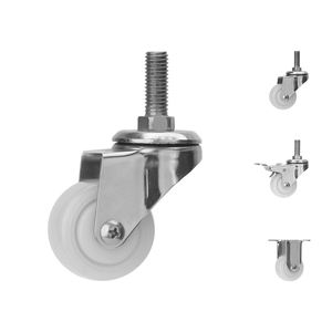 1,5 Zoll <span class=keywords><strong>40mm</strong></span> Nylon Edelstahl Lenk rolle Schraube Vorbau PA 304 Edelstahl poliertes Rad mit verriegeln der Schwenk bremse - Product Image 3