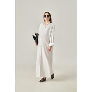 Vestidos Maxi Casuales de Verano con Cuello Camisero, Manga Regular, Cintura Holgada, Minimalistas, Tejidos en Algodón y Poliéster, Hechos en Vietnam - Product Image 2