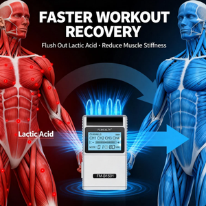 Alat Stimulasi Otot 4 Saluran TENS Unit 8 Pad Mesin EMS Profesional untuk Pemulihan Pasca-Latihan Atlet dan Aktivasi Otot - Product Image 3