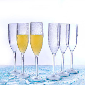 BPA الحرة أكريليك من شرب البلاستيك champagner أكواب نبيذ ، طقم كؤوس 6 قطعة شرب كوب ، غير قابلة للكسر ، 250 مللي - Product Image 2