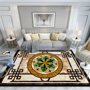 Traditional Floral Rectangle Living Room Carpet Machine Made Synthetic Low Pile Non-Slip Home Use - Product Image 6
