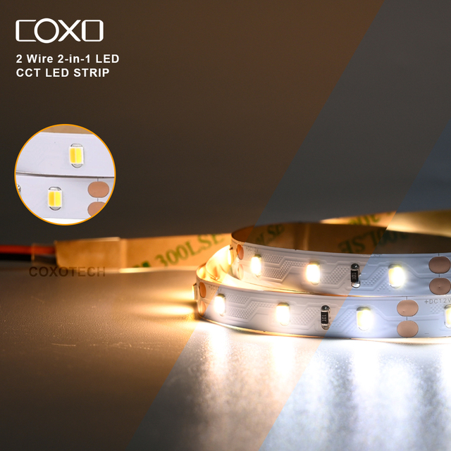 3 Year Warranty Smart LED Strip SMD2835 PCB Tunable White 2 in 1 12V 24V Dimmable 3000K-6500K Indoor Home Decoration Light