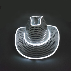 Bán buôn LED Light-Up Cao Bồi hat cho thể thao casual câu cá & bên ngoài trời sự kiện-Độ sáng cao màu sắc khác nhau sequin cap - Product Image 5