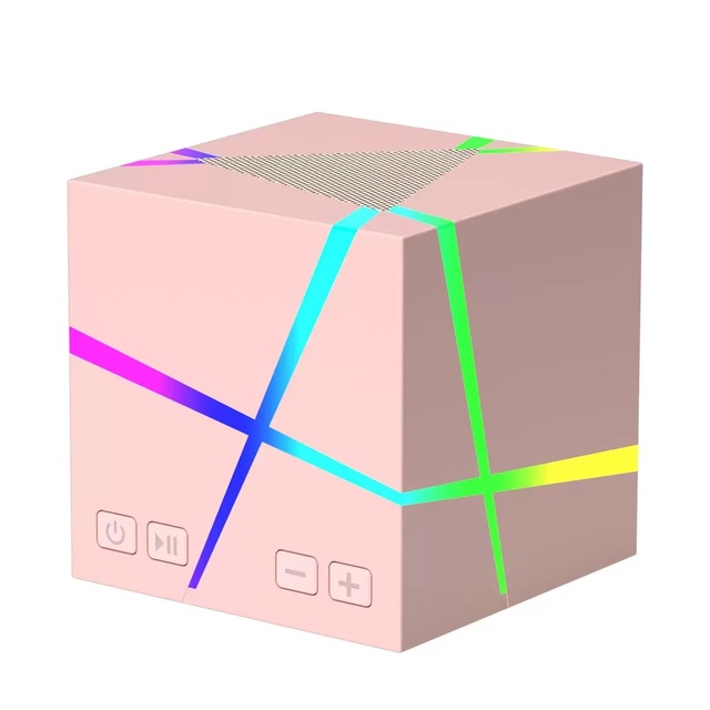 HYS-204D RGB Wireless Magic Cube Speaker Big Bass with TF Card for Computer & Mobile Phone Use Home Mini Desktop Speaker