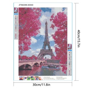 Eiffeltoren 30X40Cm/11.8X 15.7in Diamant Schilderij Diy Ronde Diamant 5d Ambacht Nieuwe Aankomst Mozaïek Kunst - Product Image 1