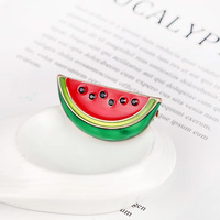 Le nouveau chaud été fruits ornements décoratifs métal Badge broche personnalisé métal pastèque fruits émail épinglettes pour vêtements