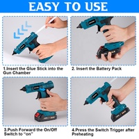Pistolet à colle thermofusible électrique 600W pour batterie 18V, pistolet à colle électrique sans fil, colle thermofusible 11mm, pistolet à air chaud
