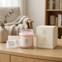 AOYIN Pot de cire de soja de luxe Bougies avec couvercle en gros différents arômes Grand pot en verre pour barres de marque privée pour Pâques Diwali Ramadan