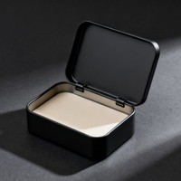 Boîte à savon carrée personnalisée en gros, imprimée, à charnière, en fer blanc écologique, étui portable en métal pour savon en barre, emballage de voyage