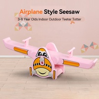 Balançoire à bascule réglable à 2 niveaux pour enfants, en forme d'avion, pour l'extérieur et l'intérieur, idéale pour les garderies et les écoles maternelles
